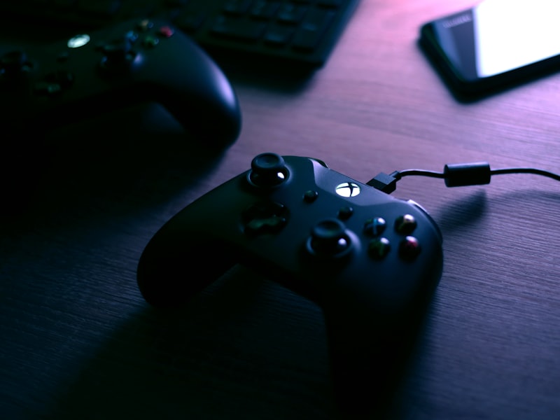 Close-up of a game controller mid-battle